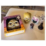 Talking Skull Plaque and Halloween Skull Decorations