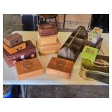 Variety of Wooden and Tin Boxes Including Ashton Cigar Boxes, Decorative Boxes, and Storage Containers