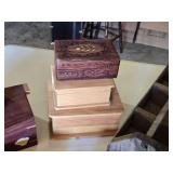Variety of Wooden and Tin Boxes Including Ashton Cigar Boxes, Decorative Boxes, and Storage Containers