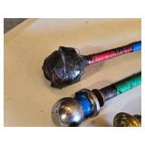 Walking Sticks / Canes with unique handle designs, including gearshift knobs and embellished grips  - heavy and appear homemade