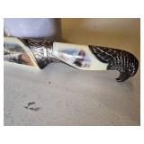 Decorative Eagle-Themed Knife with Sheath - 13 1/2" in total length
