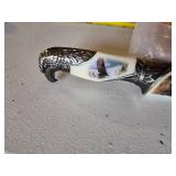 Decorative Eagle-Themed Knife with Sheath - 13 1/2" in total length