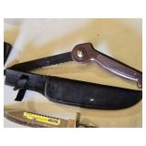 Gordon 8" Hunting Survival Knife and Folding Saw with Sheaths