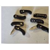 Lot of 7 Pocket Knives with Button Assist
