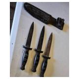 Set of 3 Daggers with Sheath