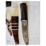 Variety Vintage Knives with Sheaths, Mixed Styles and Conditions - One sheath appears to be handmade