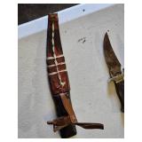 Variety Vintage Knives with Sheaths, Mixed Styles and Conditions - One sheath appears to be handmade
