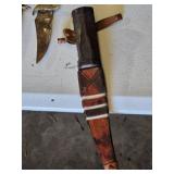 Variety Vintage Knives with Sheaths, Mixed Styles and Conditions - One sheath appears to be handmade