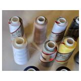 Maxi-Lock Sewing Thread and Accessories Lot including Singer Spun Polyester and Tropical Cotton Thread