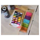 Maxi-Lock Sewing Thread and Accessories Lot including Singer Spun Polyester and Tropical Cotton Thread