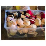Tote of Yarn including Bernat Wintuk, Red Heart, and More