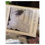 Sewing Supplies and Patterns Lot including Fabrics, Threads, and Embroidery Kits