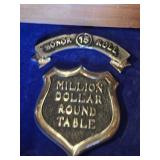 Honor Roll Million Dollar Round Table Plaque in Case - Wood Frame is Not Attached