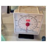 Vintage Kitchen Tools and Accessories including Puritan Grinder, Scale, and Milk Bottle