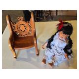 Snowbird Doll and Wooden Chair Set