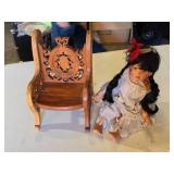 Snowbird Doll and Wooden Chair Set