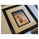 Framed Art and Prints Collection including Vogue Cover, Little Mermaid Artwork, and Cartoon Illustration