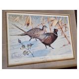 Les C. Kouba "Cornfed Ringnecks" Framed Limited Edition Print for First Banks - Signed To Steve, LCK - 15 1/2" x 19 1/2"