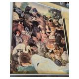 Framed Animal Collage Art Print and Eiffel Tower Photo