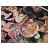 Framed Animal Collage Art Print and Eiffel Tower Photo