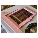 Pink Framed Mirror and Round Decorative Mirror