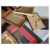 Lot of Picture Frames including CARR Frames, Wooden Frames, and Various Sizes