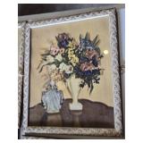 Set of 4 Framed Floral Prints by A. Huard 11" x 13"