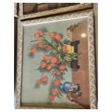 Set of 4 Framed Floral Prints by A. Huard 11" x 13"
