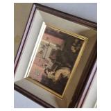 Set of 2 Framed Vintage Style Paintings of Women at a Piano