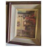 Set of 2 Framed Vintage Style Paintings of Women at a Piano
