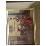 Set of 2 Framed Vintage Style Paintings of Women at a Piano
