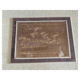 John Mayer Framed Art Prints "Dawn Patrol" and "Morning on the Platte" with Brass Plates - Both in damaged condition