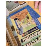 Art Supplies Lot including Paints, Brushes, and a Pile of Modern and Vintage Instructional Books