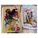 Assorted Craft Supplies including National Geographic Magic Chemistry Science Lab, Craft Paints, and Art Tools