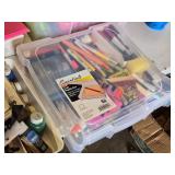 Assorted Craft Supplies including National Geographic Magic Chemistry Science Lab, Craft Paints, and Art Tools