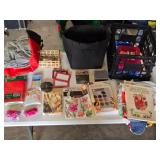 Assorted Craft and Hobby Supplies including Face Paint Kit, Coloring Book, and Christmas Design Book