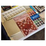 Art Supplies Lot including Paints, Brushes, Pencils, and Canvas