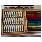 Art Supplies Collection including Canson Sketch Pads, Watercolor Paints, and Artist Pencils - Nothing checked for completeness