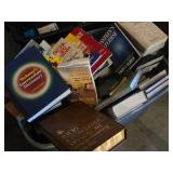 Full Tote of Books Including Dictionaries and Guides, and Other Assorted Titles and Reference Books