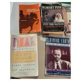 Lot of Books on History, Culture, and Social Issues including "How to Be Black" by Baratunde Thurston, "Deaf in America" by Carol Padden and Tom Humphries, and "Pity the Nation" by Robert Fisk