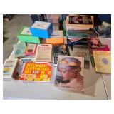 Collection of Books and Educational Card Sets including Psychology by John W. Santrock, Word Card Sets (Boats, Bears, Balloons), and Various Subjects