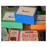 Collection of Books and Educational Card Sets including Psychology by John W. Santrock, Word Card Sets (Boats, Bears, Balloons), and Various Subjects