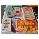 Collection of Books and Educational Card Sets including Psychology by John W. Santrock, Word Card Sets (Boats, Bears, Balloons), and Various Subjects