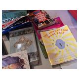 Collection of Books and Educational Card Sets including Psychology by John W. Santrock, Word Card Sets (Boats, Bears, Balloons), and Various Subjects