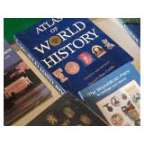 Collection of History and Geography Books Including "Atlas of World History", "Ancient Rome", and "History of the World War" by Frank H. Simonds