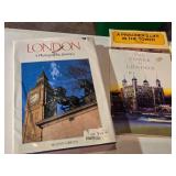 Books about British royalty and landmarks including "London: A Photographic Journey" by Benny Green, "The Tower of London", and "Queen Elizabeth II: A Woman Who Is Not Amused" by Nicholas Davies