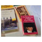 Books about British royalty and landmarks including "London: A Photographic Journey" by Benny Green, "The Tower of London", and "Queen Elizabeth II: A Woman Who Is Not Amused" by Nicholas Davies