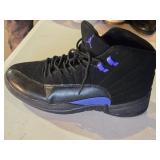 Nike Jordan 12 Retro Black Purple Basketball Shoes Size 10.5