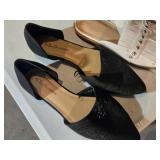 CL Laundry Black Flats, White and Black Karoline Studded Slip-On Sandals - Sizes 6 1/2 and 7