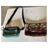 Coach Green and Black Leather Crossbody Bag and Coach Canvas Tote Bag